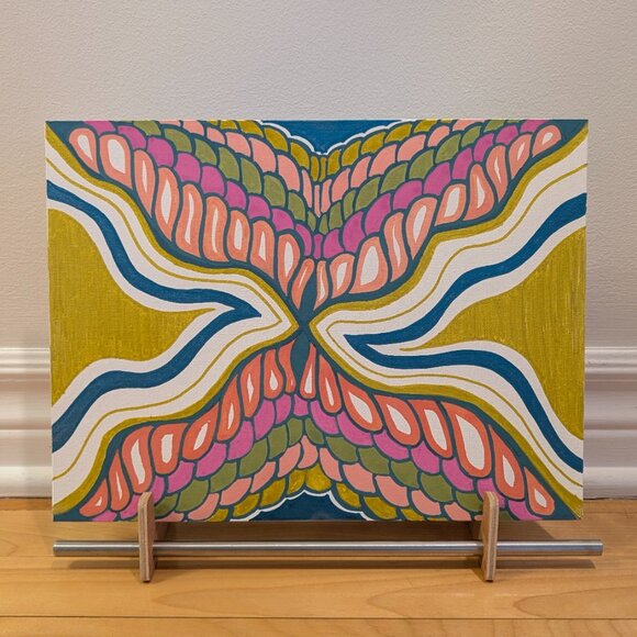 CA$50.00  Wings of Flow - Original 9" x 12" x 1/8" Geometric Abstract | Paint Ma - Picture 3 of 7